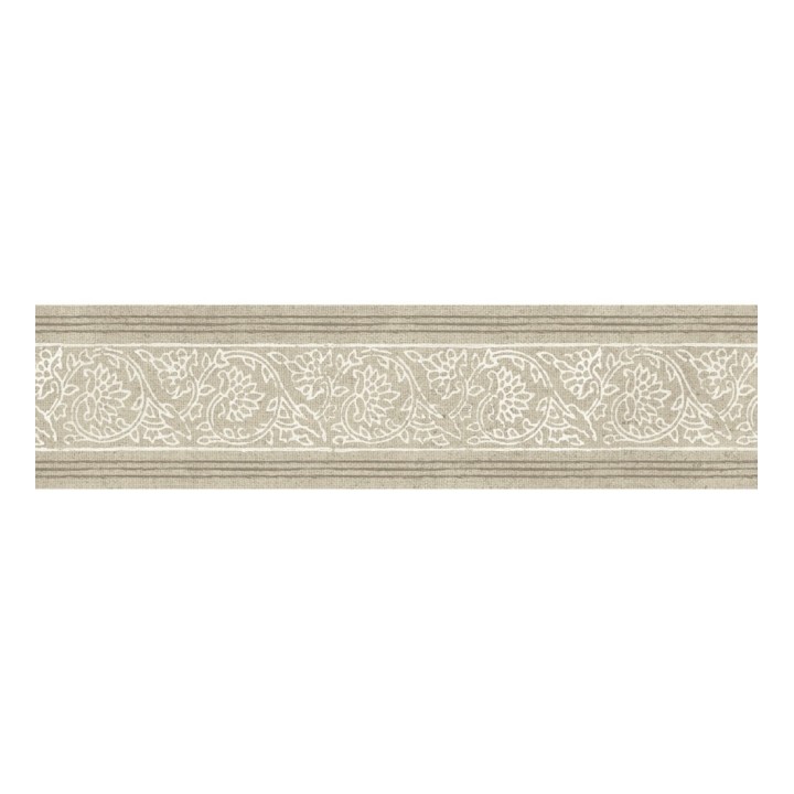 Cenefa de papel pintado diseño floral beige estilo cottage country - Primrose Lacework 684334