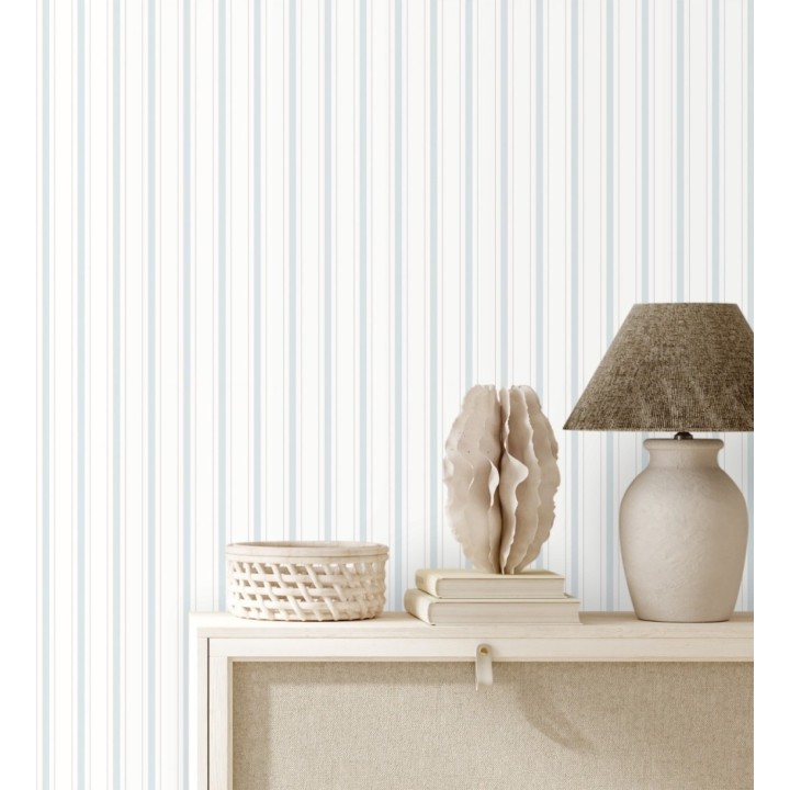 Papel pintado rayas clásicas finas azul - Albert Stripes 126496