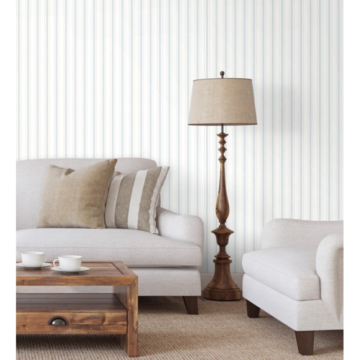 Papel pintado rayas clásicas finas azul - Albert Stripes 126496