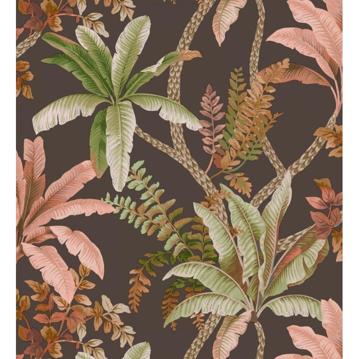 Papel pintado selva tropical tonos tierra y rosa - Palm Shadowy 684350