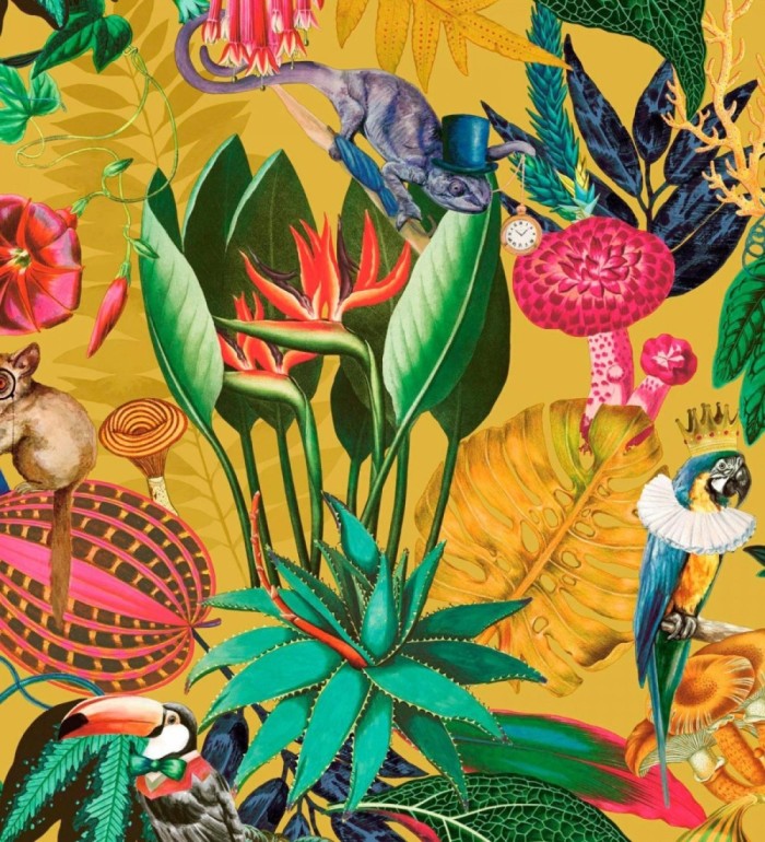 Papel pintado fauna victoriana en paraíso tropical - Wallace Exotic 684357