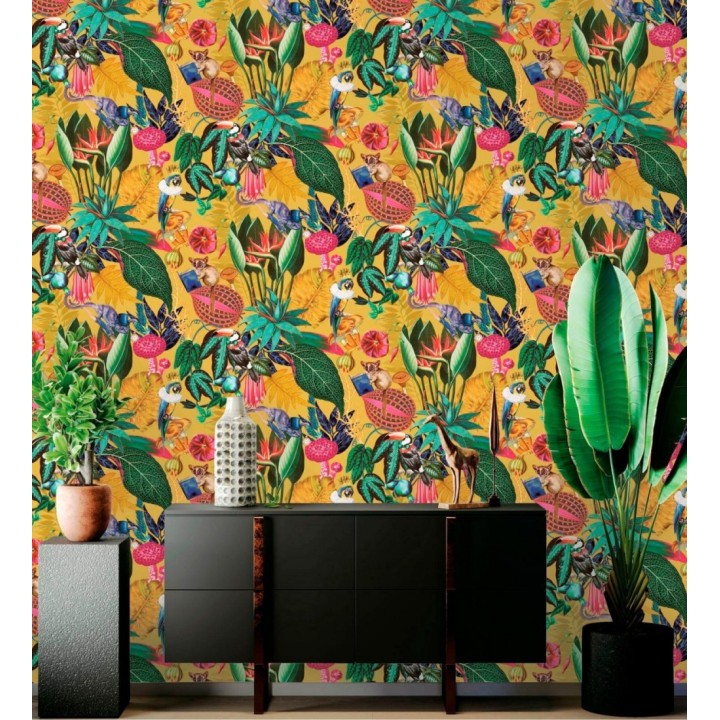 Papel pintado fauna victoriana en paraíso tropical - Wallace Exotic 684357