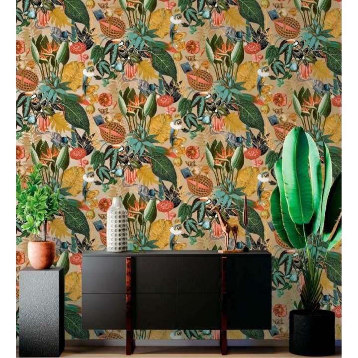 Papel pintado fauna victoriana en paraíso tropical - Wallace Exotic 684358