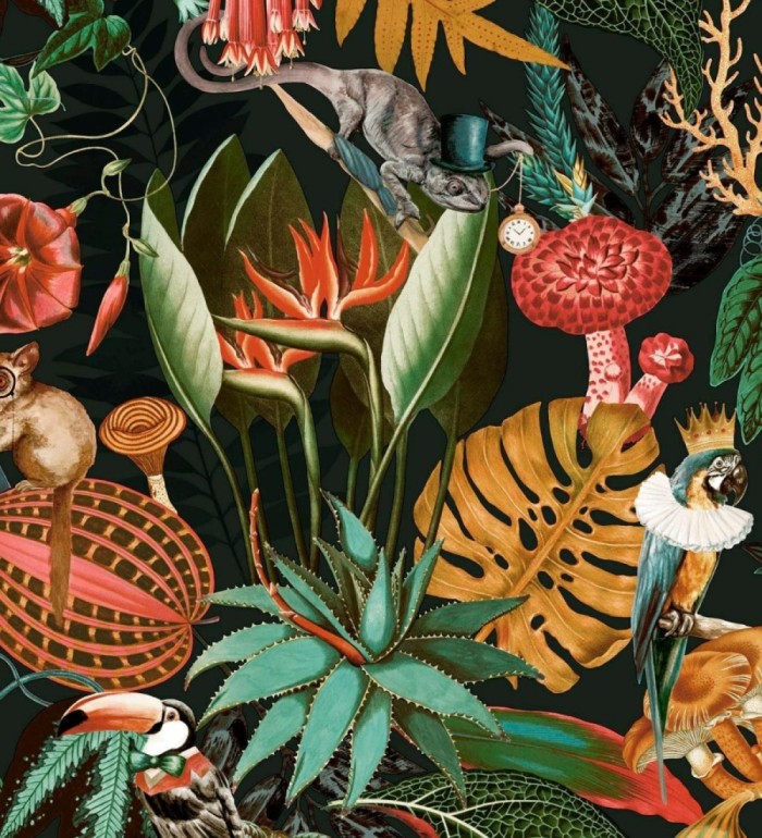 Papel pintado fauna victoriana en paraíso tropical - Wallace Exotic 684359