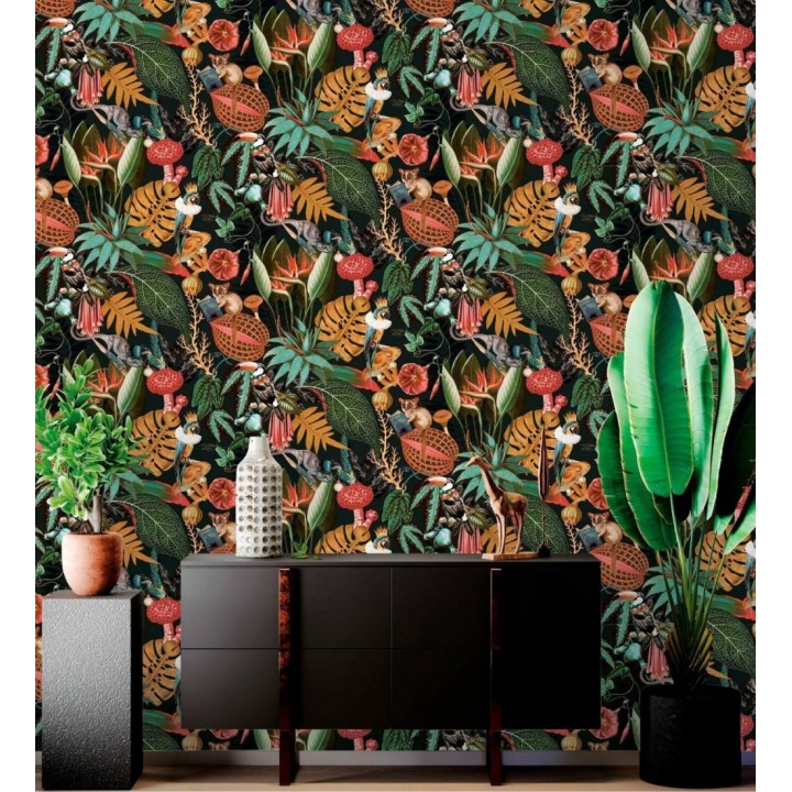 Papel pintado fauna victoriana en paraíso tropical - Wallace Exotic 684359