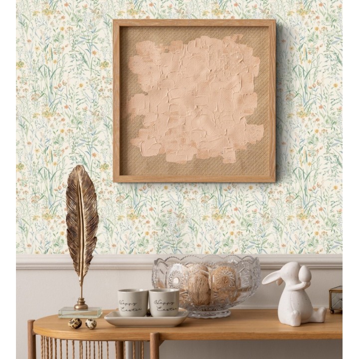 Papel pintado flores silvestres y espigas de campo - Sussex Breezy 684360