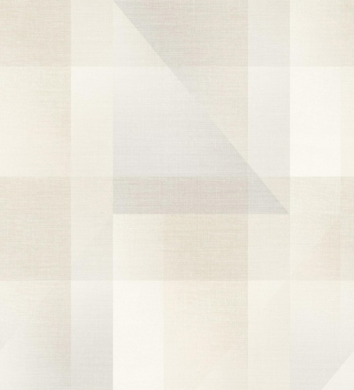 Papel pintado geometría de lino en tonos marfil y beige - Eindhoven Overlay 684361