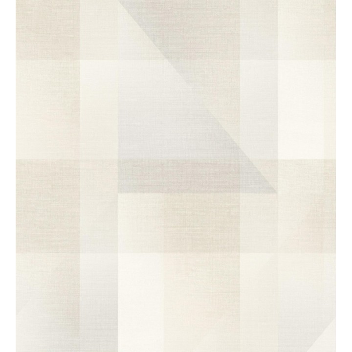 Papel pintado geometría de lino en tonos marfil y beige - Eindhoven Overlay 684361