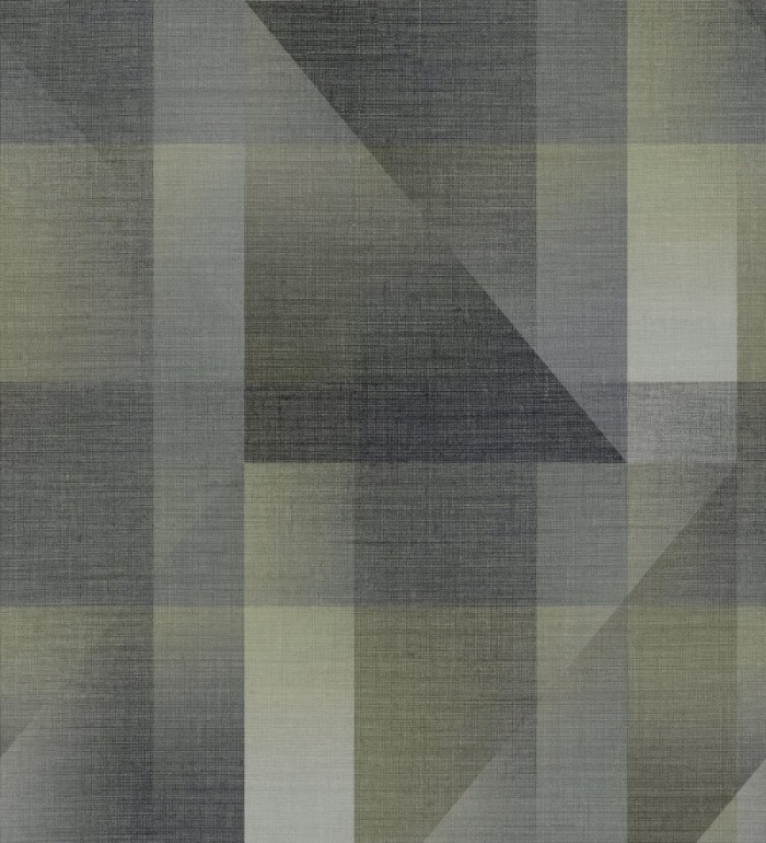 Papel pintado geometría de lino en tonos gris carbón y humo - Eindhoven Overlay 684365
