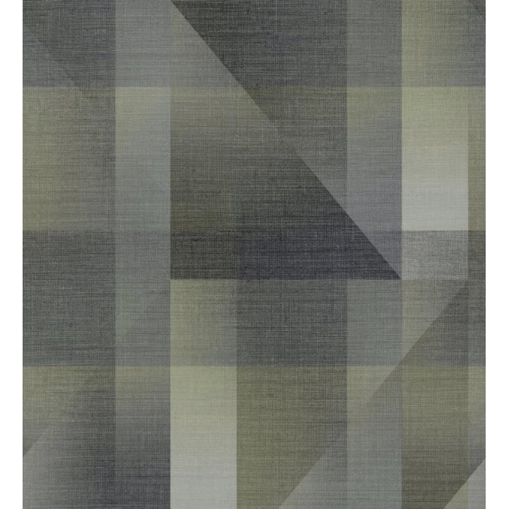 Papel pintado geometría de lino en tonos gris carbón y humo - Eindhoven Overlay 684365