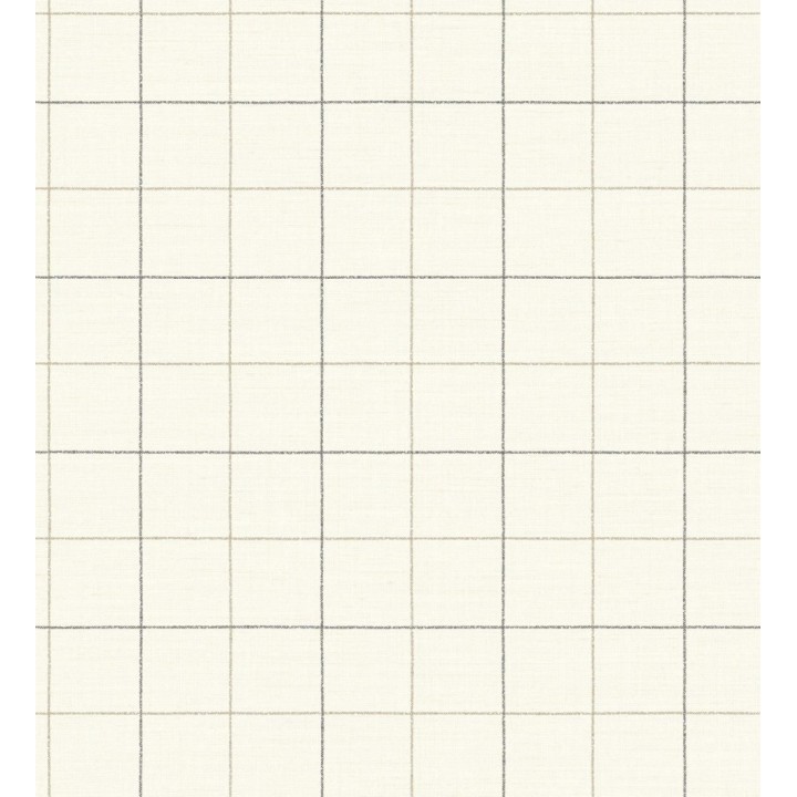 Papel pintado de cuadros fondo blanco roto tejido de sastrería - Cardiff Squared 684366