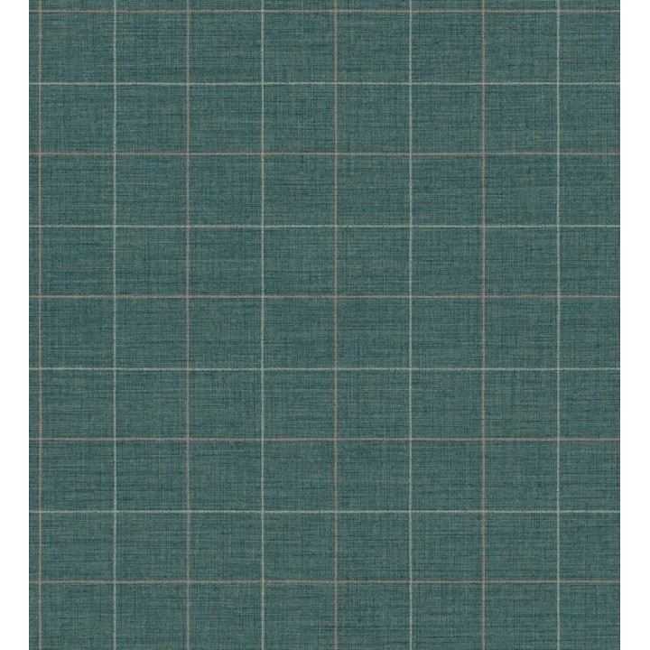 Papel pintado de cuadros fondo turquesa tejido de sastrería - Cardiff Squared 684368