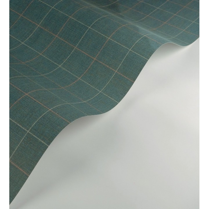 Papel pintado de cuadros fondo turquesa tejido de sastrería - Cardiff Squared 684368