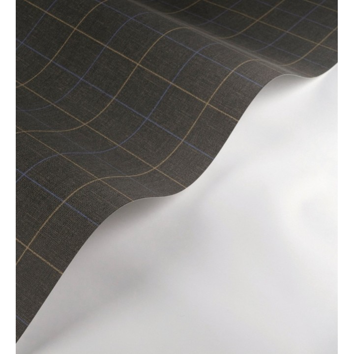 Papel pintado de cuadros fondo color café oscuro tejido de sastrería - Cardiff Squared 684370