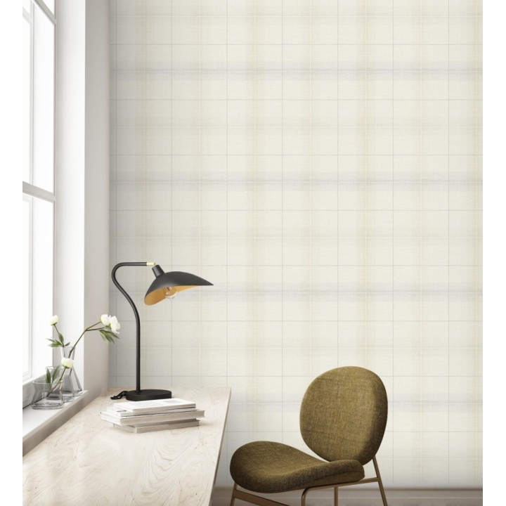 Papel pintado cuadros escoceses tartan fondo blanco roto - Nottingham Expansive 684373