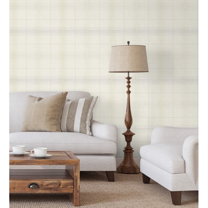 Papel pintado cuadros escoceses tartan fondo blanco roto - Nottingham Expansive 684373