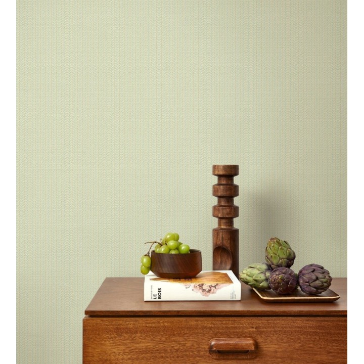 Papel pintado textil con diseño de espigas color verde pistacho claro - Houston Plaited 684378