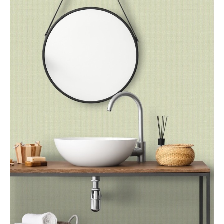 Papel pintado textil con diseño de espigas color verde pistacho claro - Houston Plaited 684378