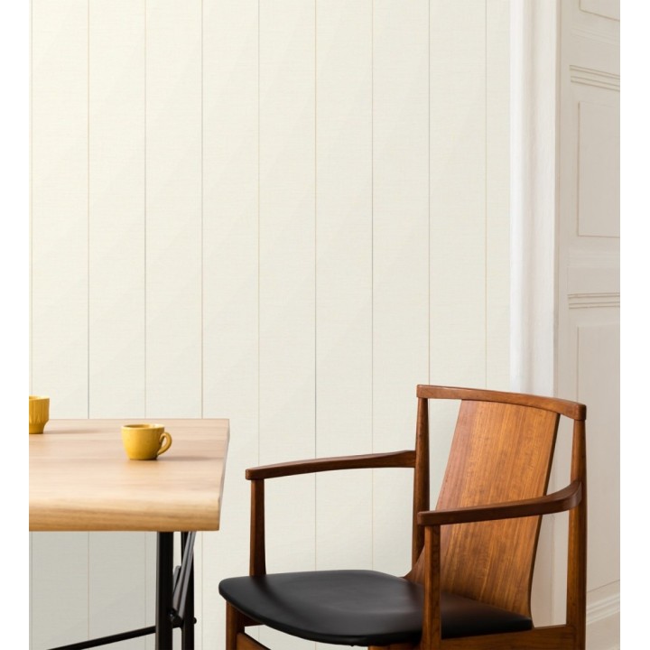 Papel pintado de rayas finas sobre lino tintado en blanco roto - Turia Striated 684380