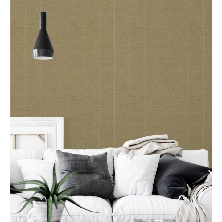 Papel pintado de rayas finas sobre lino tintado en blanco roto - Turia Striated 684381