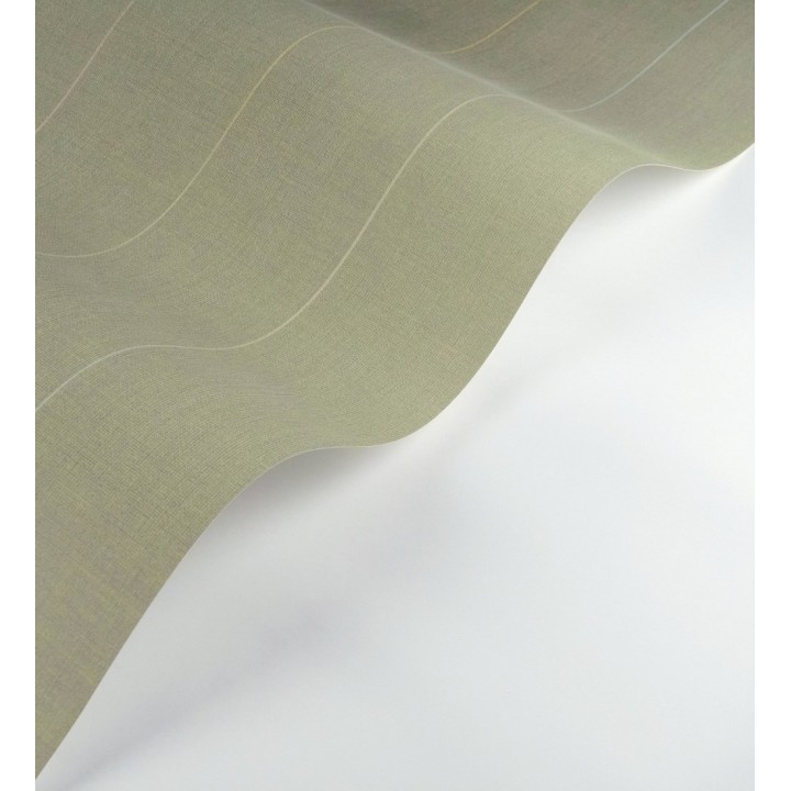 Papel pintado de rayas finas sobre lino tintado en blanco roto - Turia Striated 684382