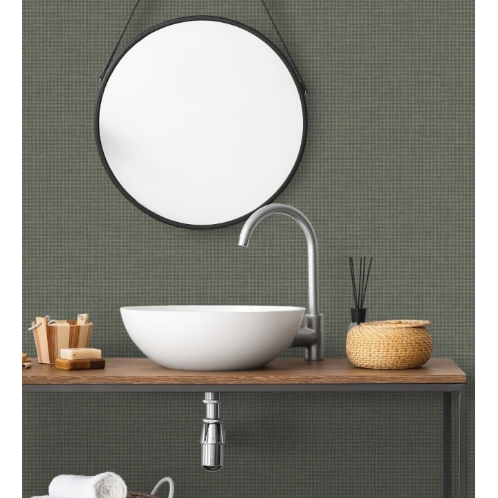 Papel pintado tejido de microcuadros tonos oscuro - Lozoya Crossed 684384