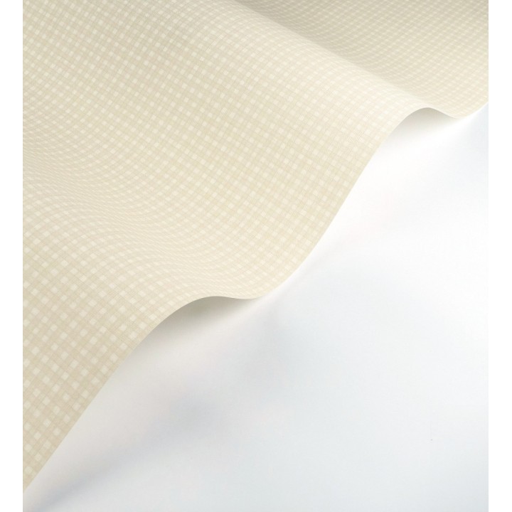 Papel pintado tejido de microcuadros tonos beige y arena - Lozoya Crossed 684385