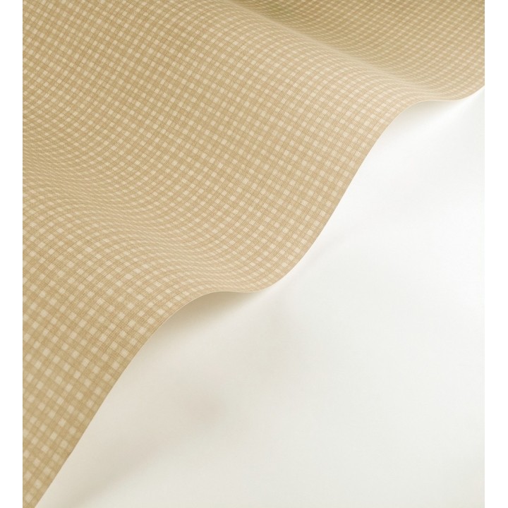 Papel pintado tejido de microcuadros tonos color crudo - Lozoya Crossed 684386