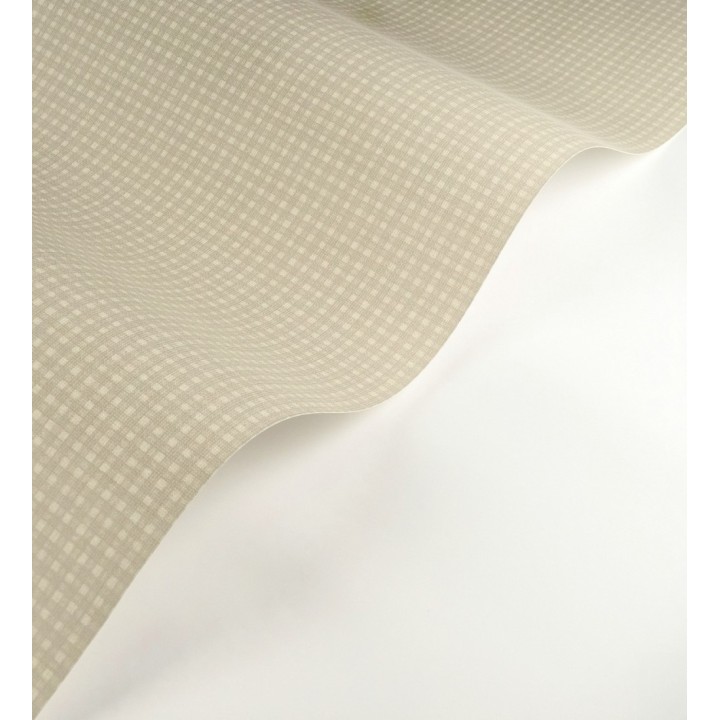 Papel pintado tejido de microcuadros tonos beige grisáceos - Lozoya Crossed 684387