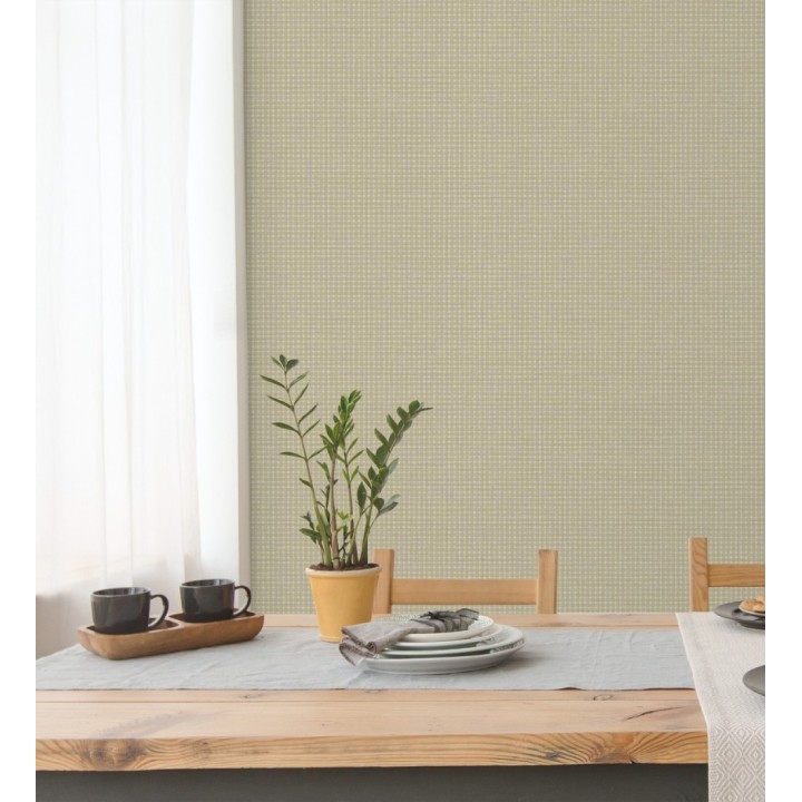 Papel pintado tejido de microcuadros tonos beige grisáceos - Lozoya Crossed 684387