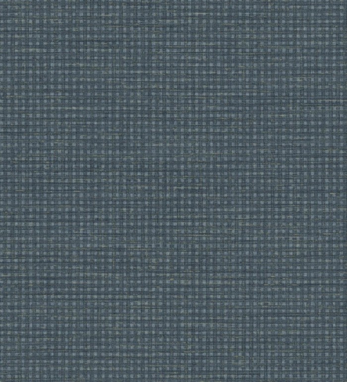 Papel pintado tejido de microcuadros tonos azul oscuro - Turia Striated 684388