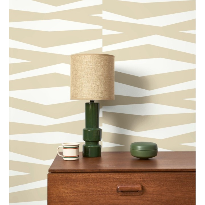 Papel pintado abstracción lineal en relieve arenoso tono beige - Ibiza Intertwined 684392