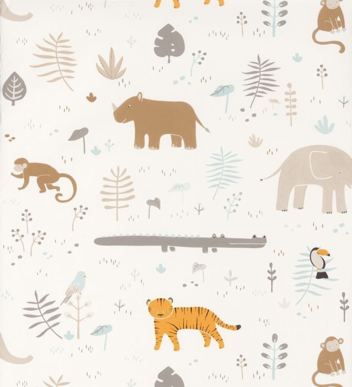 Papel pintado infantil animales africanos - Safari Fun 126508