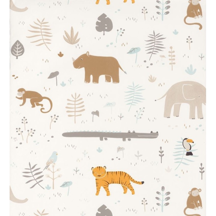 Papel pintado infantil animales africanos - Safari Fun 126508