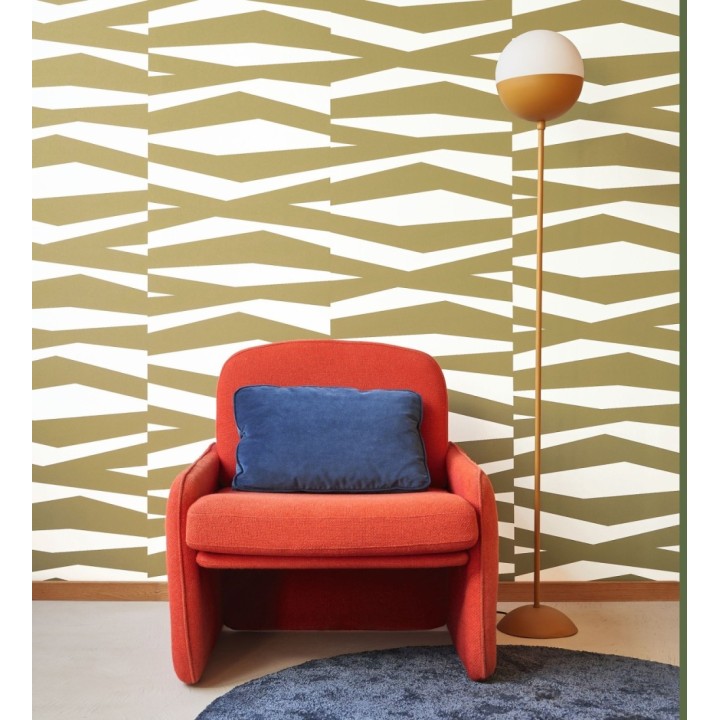 Papel pintado abstracción lineal en relieve arenoso tono caqui - Ibiza Intertwined 684394