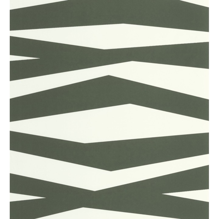 Papel pintado abstracción lineal en relieve arenoso tono verde oscuro - Ibiza Intertwined 684395