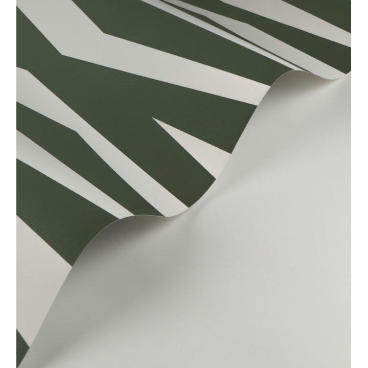 Papel pintado abstracción lineal en relieve arenoso tono verde oscuro - Ibiza Intertwined 684395