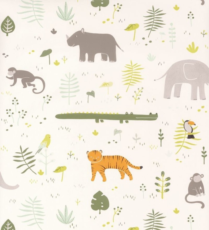 Papel pintado infantil animales africanos - Safari Fun 126509