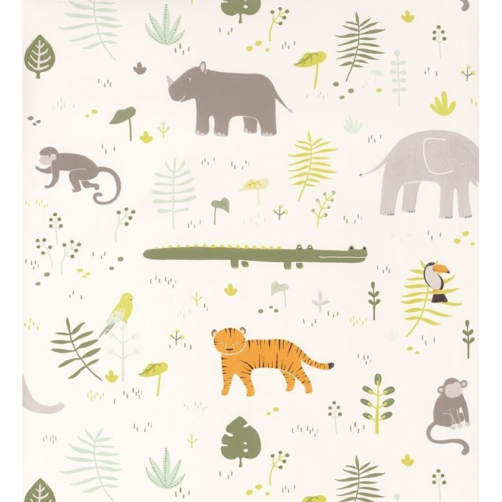 Papel pintado infantil animales africanos - Safari Fun 126509