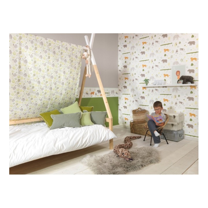 Papel pintado infantil animales africanos - Safari Fun 126509
