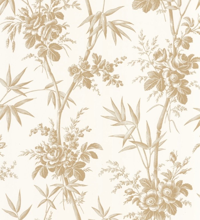 Papel pintado flores románticas provenzales fondo beige - Lucien Refined 684409