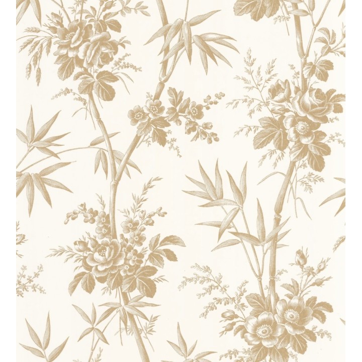 Papel pintado flores románticas provenzales fondo beige - Lucien Refined 684409