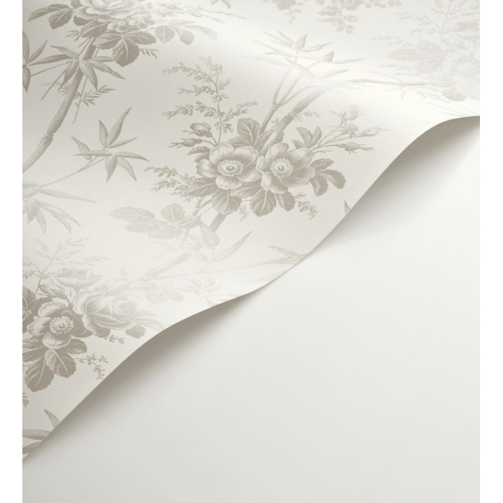 Papel pintado flores románticas provenzales fondo blanco roto - Lucien Refined 684412