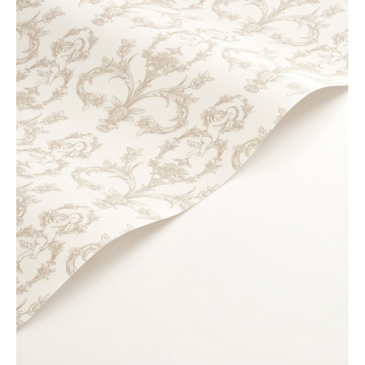 Papel pintado damasco de querubines fondo blanco roto - Cupid Arcadian 684413