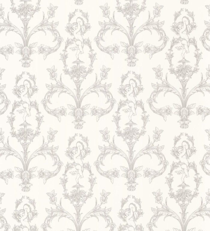Papel pintado damasco de querubines fondo blanco roto - Cupid Arcadian 684417