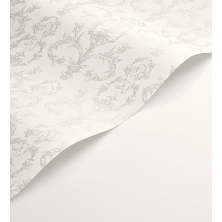 Papel pintado damasco de querubines fondo blanco roto - Cupid Arcadian 684417