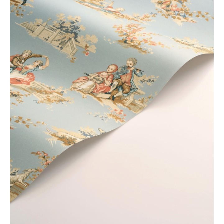 Papel pintado toile de jouy con escenas románticas en el jardín - Lafayette Entertaining 684424