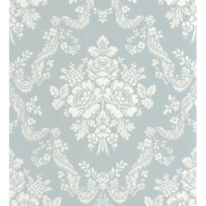 Papel pintado damasco azul reina empolvado estilo romántico - Adelheid Ornate 684427