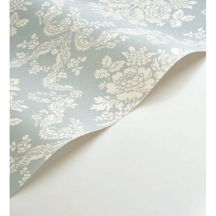 Papel pintado damasco azul reina empolvado estilo romántico - Adelheid Ornate 684427