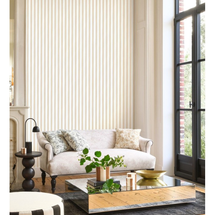 Papel pintado rayas clásicas finas ocre - Albert Stripes 684437